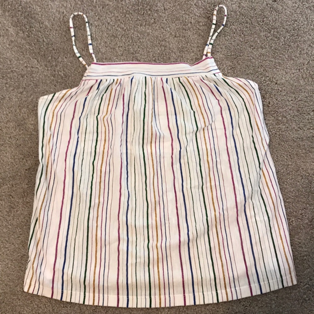 NWT JCrew Striped Smocked-Back Tank Top